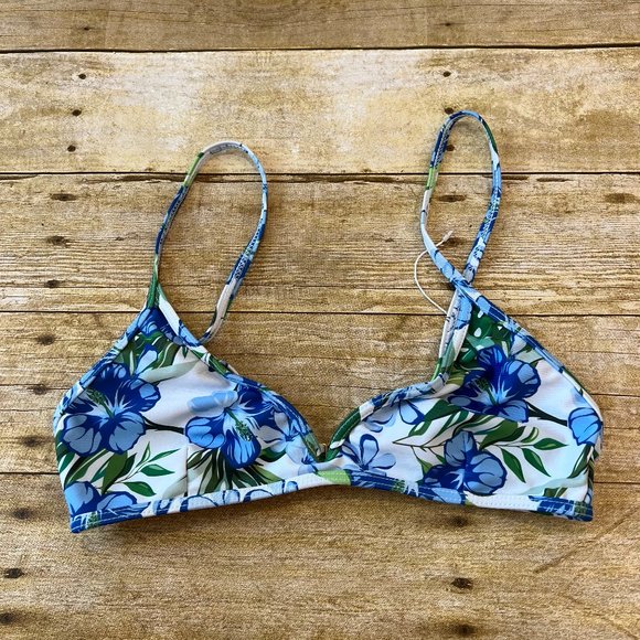 SISTER SWIM Cait Bikini Top in Blue Hawaiian - Picture 1 of 5